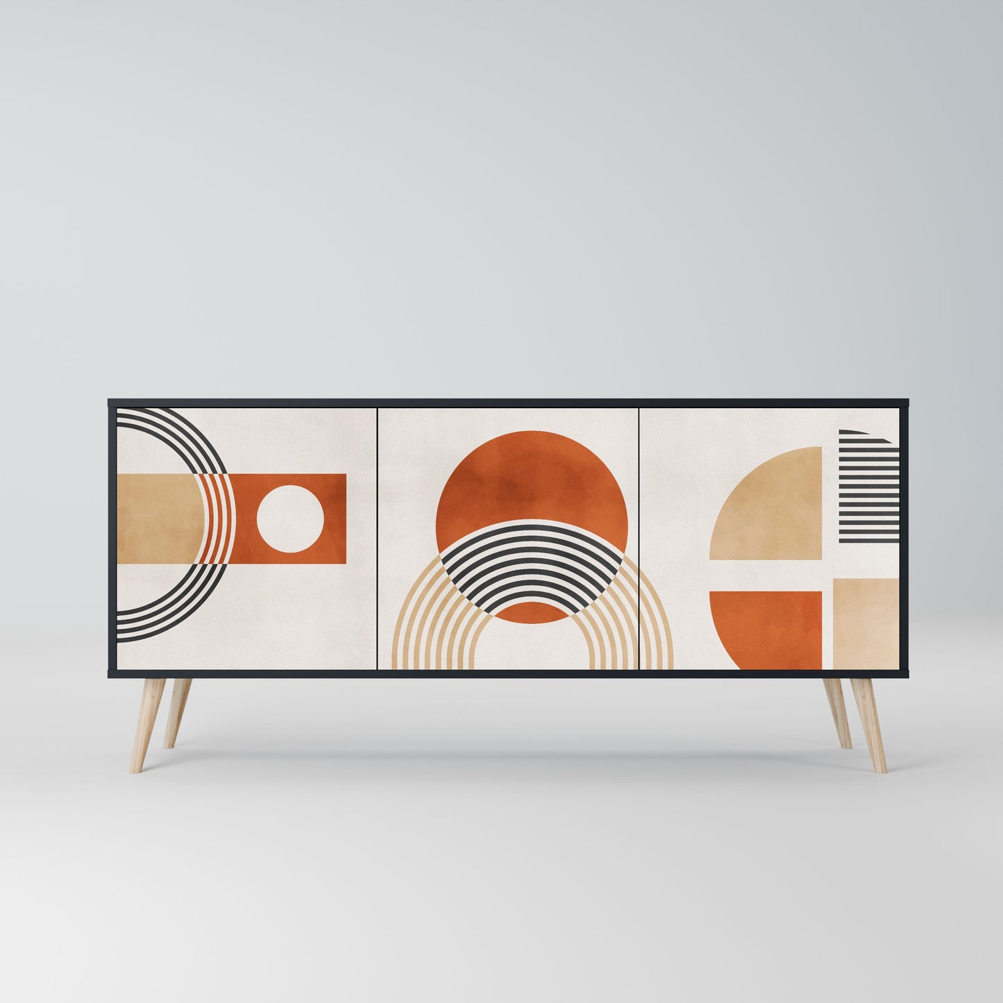 SPACE AROUND Madia a 3 Ante in Finitura Nera