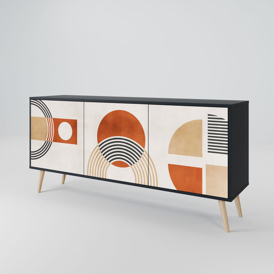SPACE AROUND 3-Door Sideboard in Black Finish