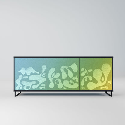 IRREGULAR BLUE 3-Door Sideboard in Black Finish