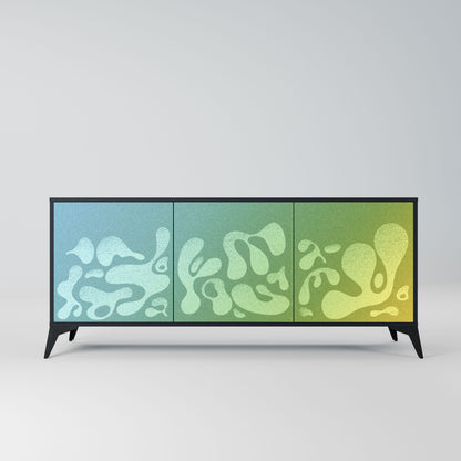 IRREGULAR BLUE 3-Door Sideboard in Black Finish