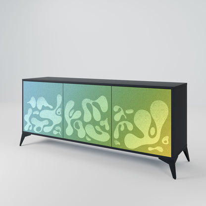 IRREGULAR BLUE 3-Door Sideboard in Black Finish