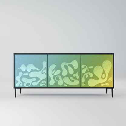 IRREGULAR BLUE 3-Door Sideboard in Black Finish