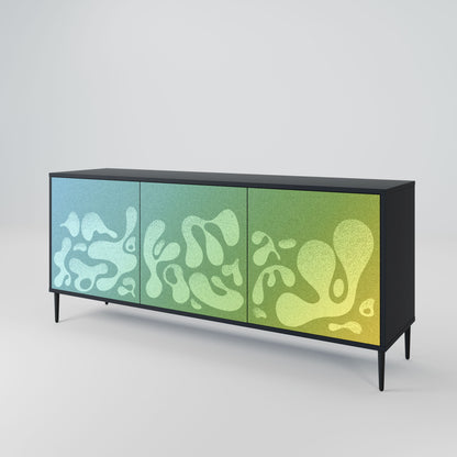 IRREGULAR BLUE 3-Door Sideboard in Black Finish