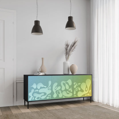 IRREGULAR BLUE 3-Door Sideboard in Black Finish