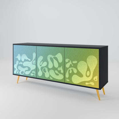 IRREGULAR BLUE 3-Door Sideboard in Black Finish