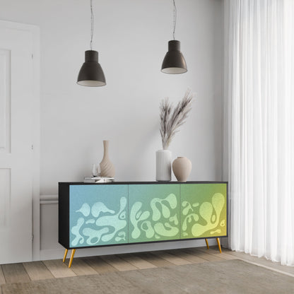 IRREGULAR BLUE 3-Door Sideboard in Black Finish