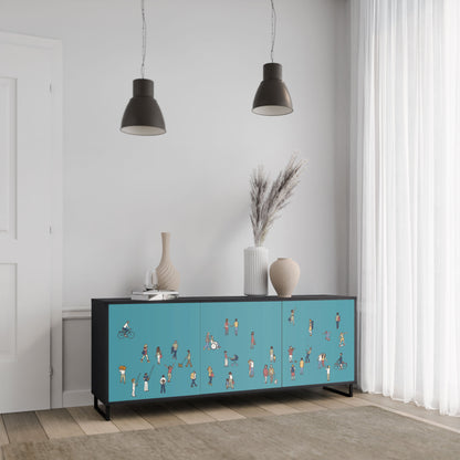 COLLECTIVE STREAM 3-Door Sideboard in Black Finish