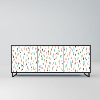 ENERGETIC SPOTS 3-Door Sideboard in Black Finish