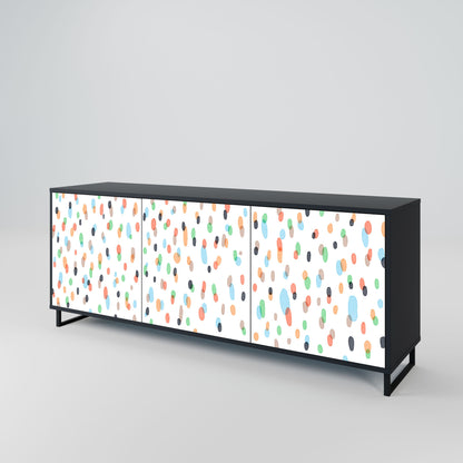 ENERGETIC SPOTS 3-Door Sideboard in Black Finish