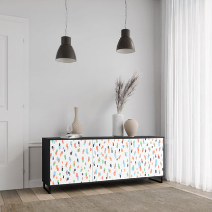 ENERGETIC SPOTS 3-Door Sideboard in Black Finish