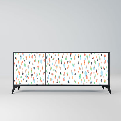 ENERGETIC SPOTS 3-Door Sideboard in Black Finish