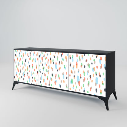 ENERGETIC SPOTS 3-Door Sideboard in Black Finish