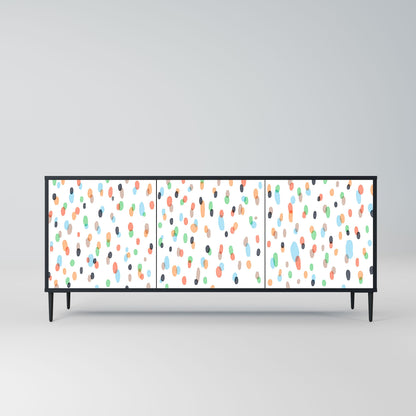 ENERGETIC SPOTS 3-Door Sideboard in Black Finish