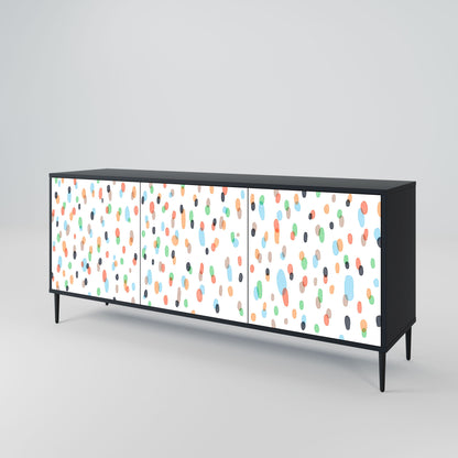 ENERGETIC SPOTS 3-Door Sideboard in Black Finish