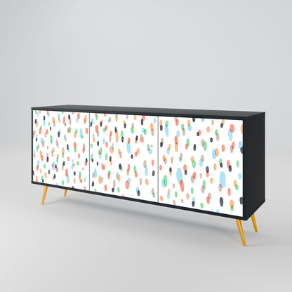 ENERGETIC SPOTS 3-Door Sideboard in Black Finish