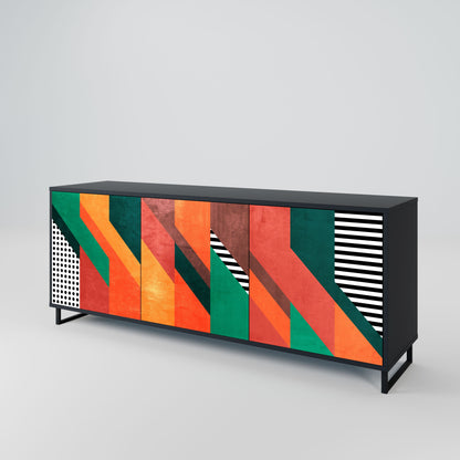 MAKESHIFT ARTISTRY 3-Door Sideboard in Black Finish