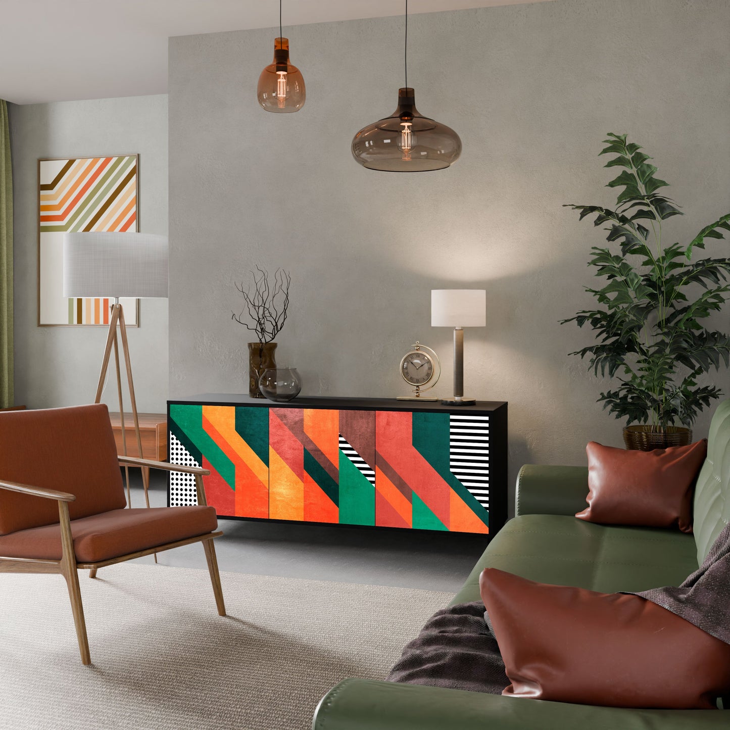 MAKESHIFT ARTISTRY 3-Door Sideboard in Black Finish