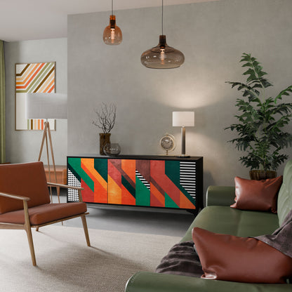 MAKESHIFT ARTISTRY 3-Door Sideboard in Black Finish