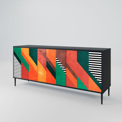 MAKESHIFT ARTISTRY 3-Door Sideboard in Black Finish