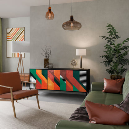 MAKESHIFT ARTISTRY 3-Door Sideboard in Black Finish