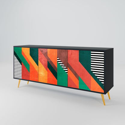 MAKESHIFT ARTISTRY 3-Door Sideboard in Black Finish