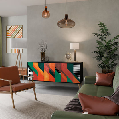 MAKESHIFT ARTISTRY 3-Door Sideboard in Black Finish