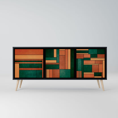 EARTHY FIGURES 3-Door Sideboard in Black Finish