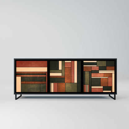 FIGURES OF NATURE 3-Door Sideboard in Black Finish