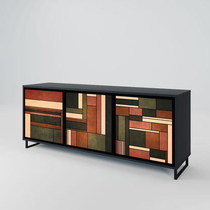 FIGURES OF NATURE 3-Door Sideboard in Black Finish