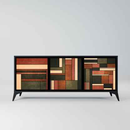 FIGURES OF NATURE 3-Door Sideboard in Black Finish