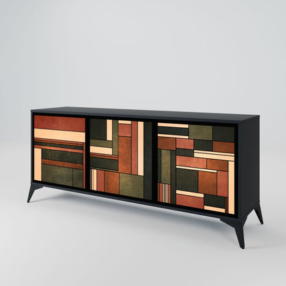 FIGURES OF NATURE 3-Door Sideboard in Black Finish