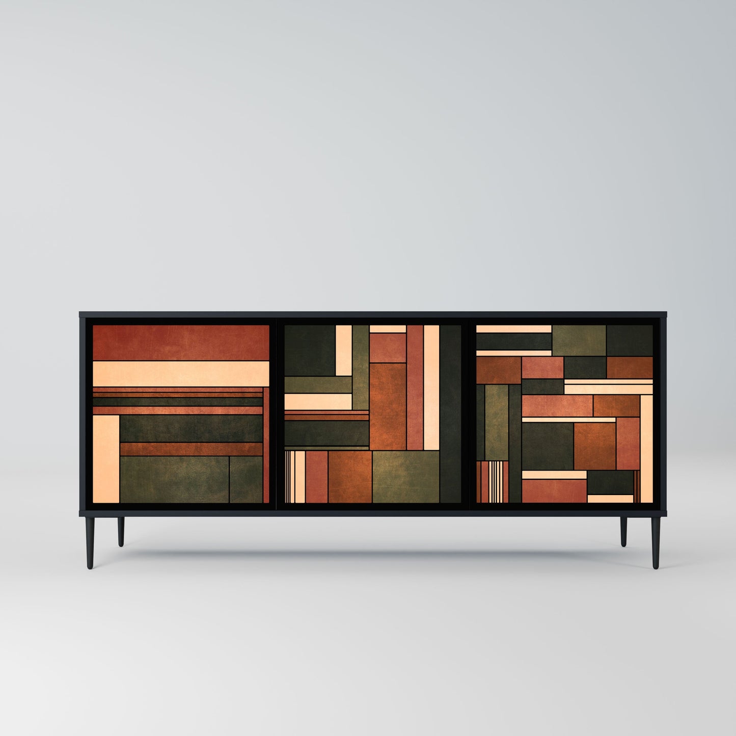 FIGURES OF NATURE 3-Door Sideboard in Black Finish
