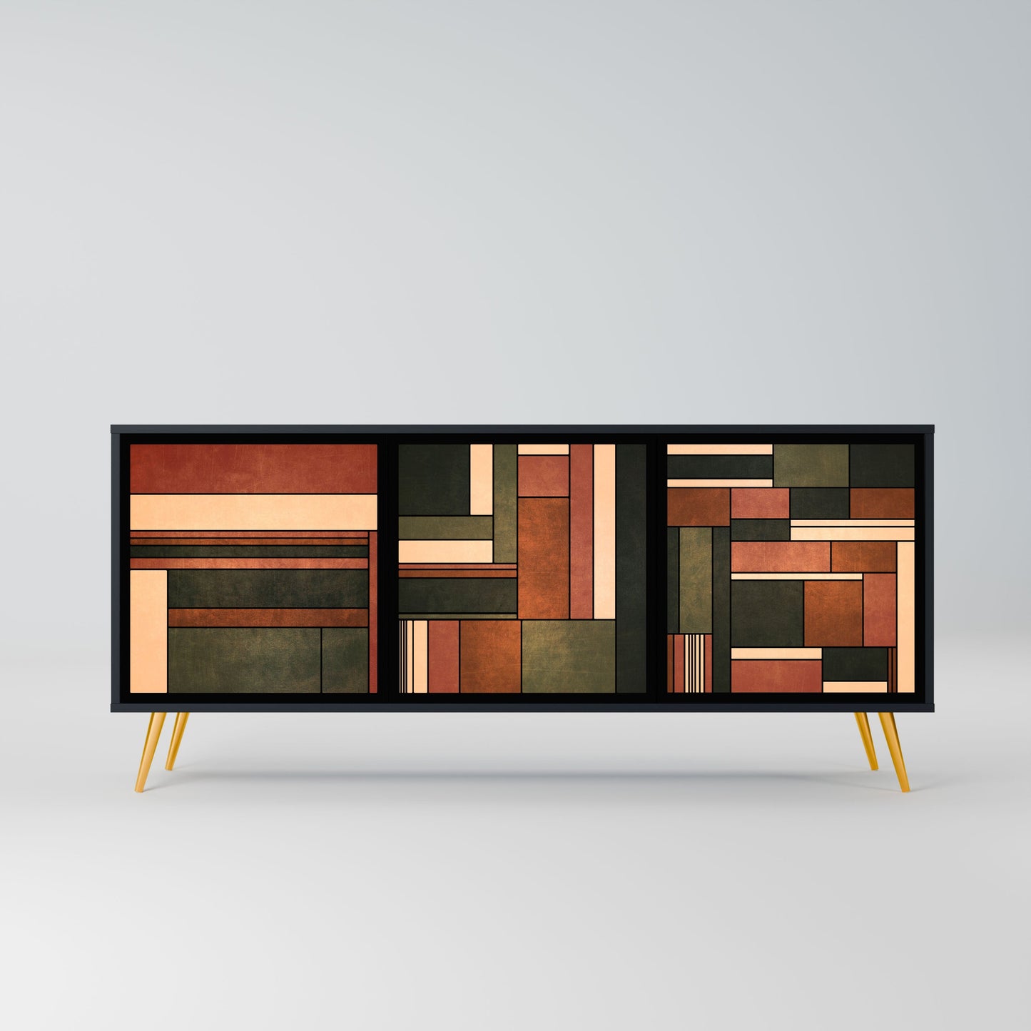 FIGURES OF NATURE 3-Door Sideboard in Black Finish