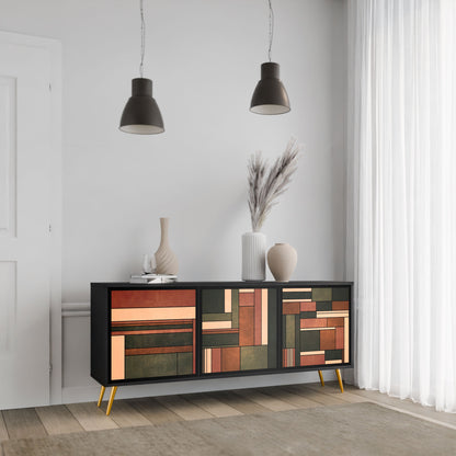 FIGURES OF NATURE 3-Door Sideboard in Black Finish