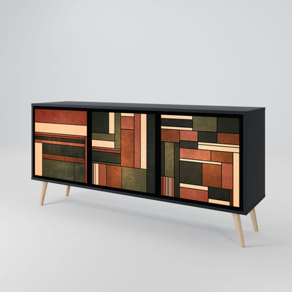 FIGURES OF NATURE 3-Door Sideboard in Black Finish
