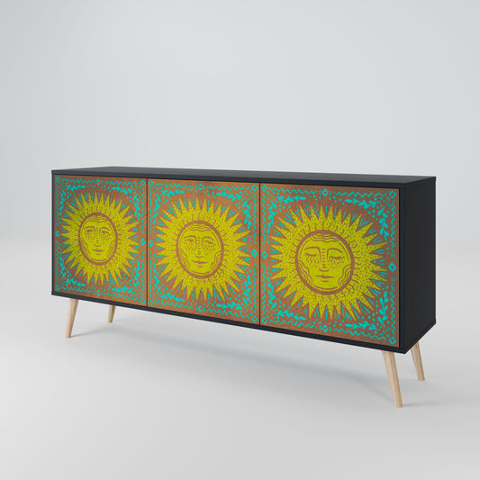 SUNSHINE EULOGY 3-Door Sideboard in Black Finish