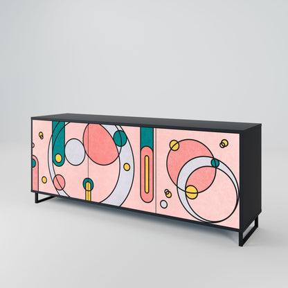 GOSSAMER ECHOES 3-Door Sideboard in Black Finish