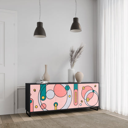 GOSSAMER ECHOES 3-Door Sideboard in Black Finish
