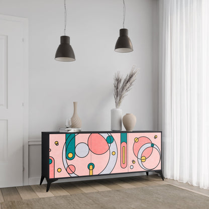 GOSSAMER ECHOES 3-Door Sideboard in Black Finish