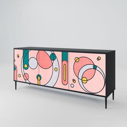 GOSSAMER ECHOES 3-Door Sideboard in Black Finish