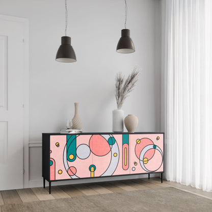 GOSSAMER ECHOES 3-Door Sideboard in Black Finish