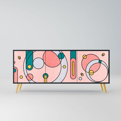 GOSSAMER ECHOES 3-Door Sideboard in Black Finish