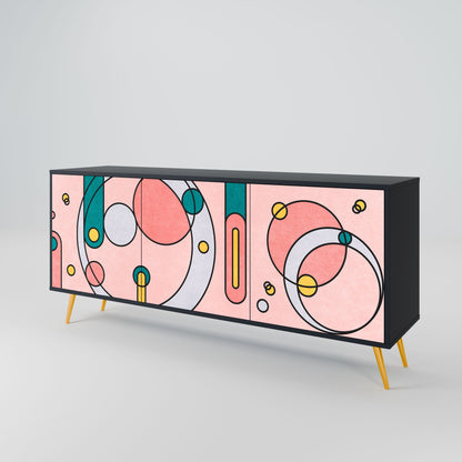 GOSSAMER ECHOES 3-Door Sideboard in Black Finish