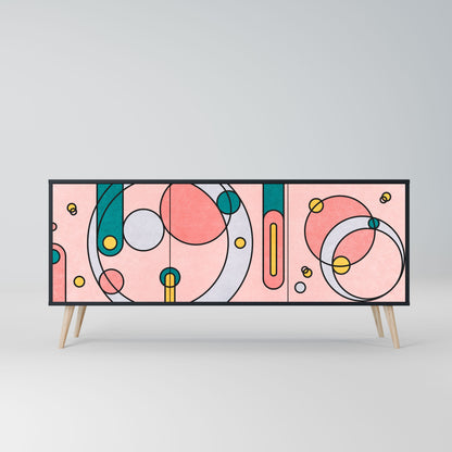 GOSSAMER ECHOES 3-Door Sideboard in Black Finish