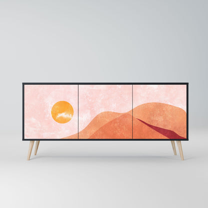 LUMINOUS SUNLIGHT 3-Door Sideboard in Black Finish