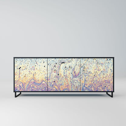MOSAIC OF COLORS 3-Door Sideboard in Black Finish