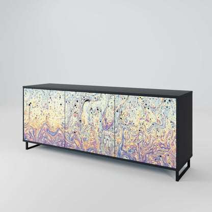 MOSAIC OF COLORS 3-Door Sideboard in Black Finish