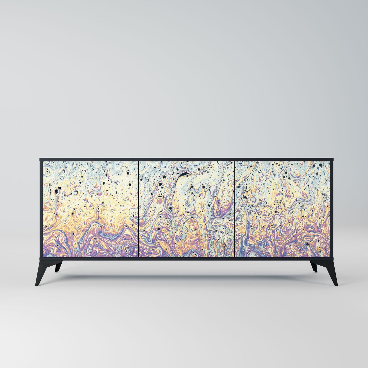 MOSAIC OF COLORS 3-Door Sideboard in Black Finish