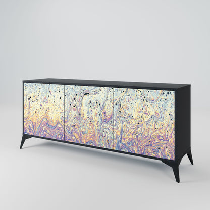 MOSAIC OF COLORS 3-Door Sideboard in Black Finish