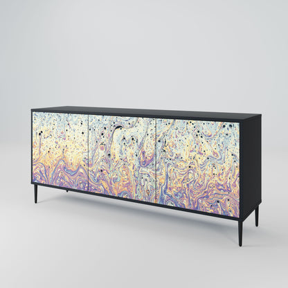 MOSAIC OF COLORS 3-Door Sideboard in Black Finish